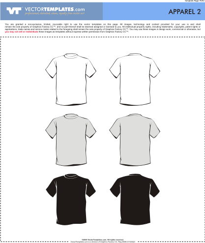 6 Vector T-Shirt Templates