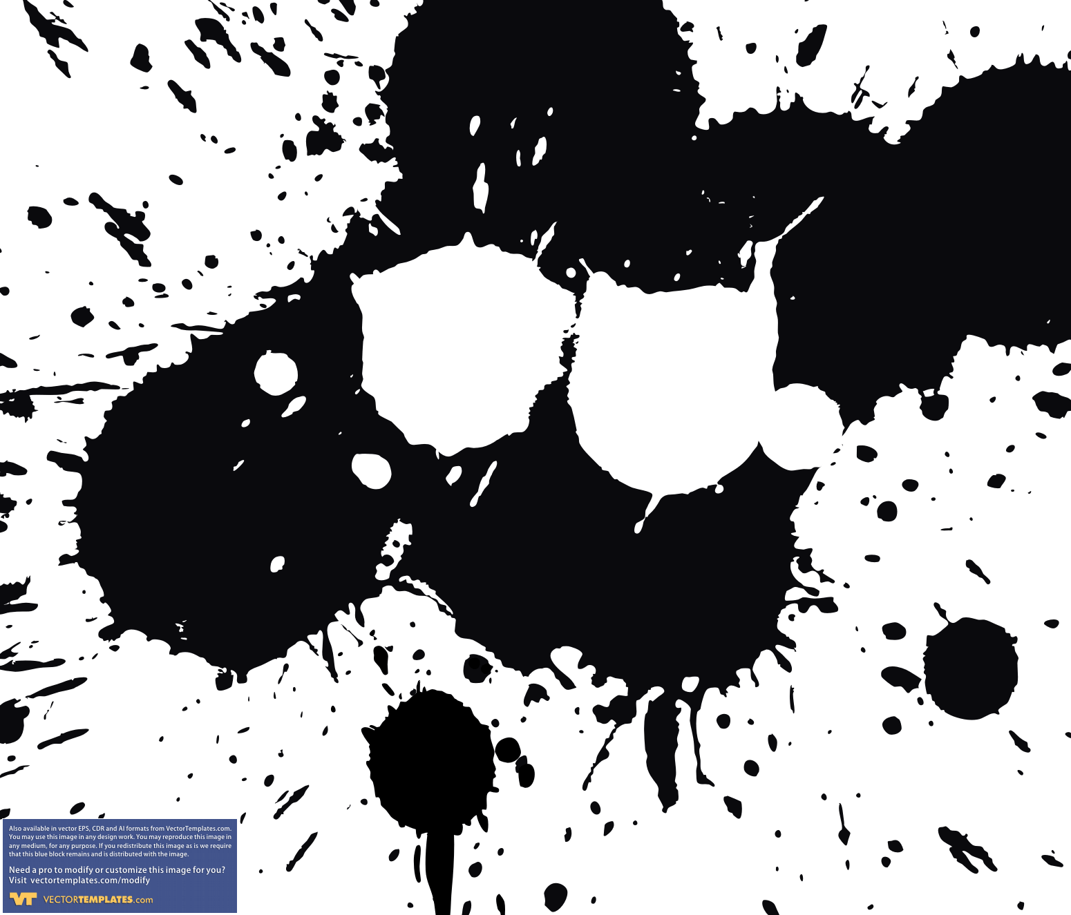 Ink Splat - White on Black on White