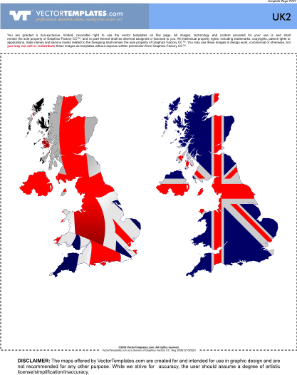 UK 2: UK Map with Union Jack Fill