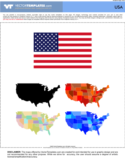 Vector USA Flag, Vector USA Maps