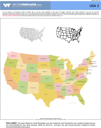 High Detail US Map with US States