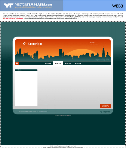 Web Template with skyline/cityscape