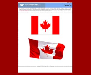 Canadian Flag - flat flag and wavey flag : Free Download