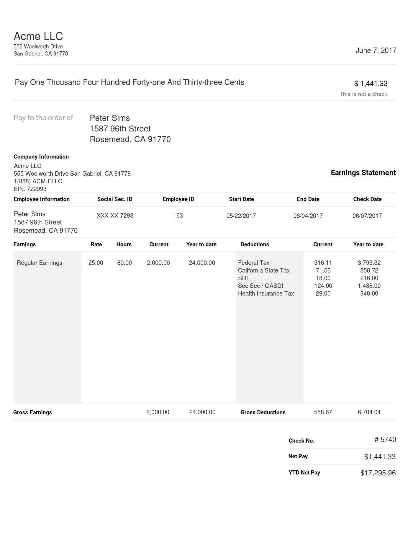 40+ Effective and Printable Pay Stub Templates for Employees