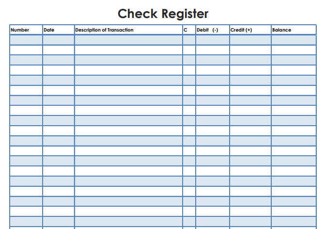 Free Checkbook Register Templates in Various Fromats