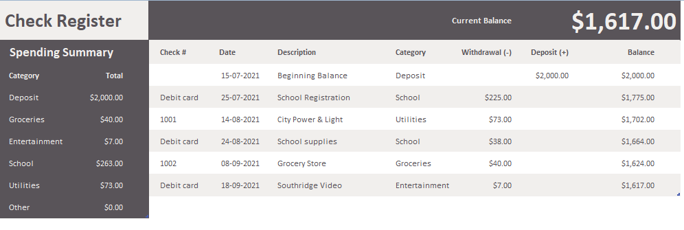 Free Checkbook Register Templates in Various Fromats