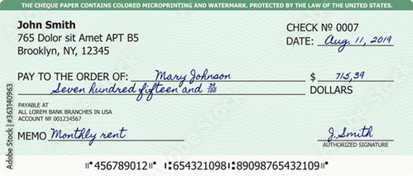 Blank Check Templates In Vector Forms