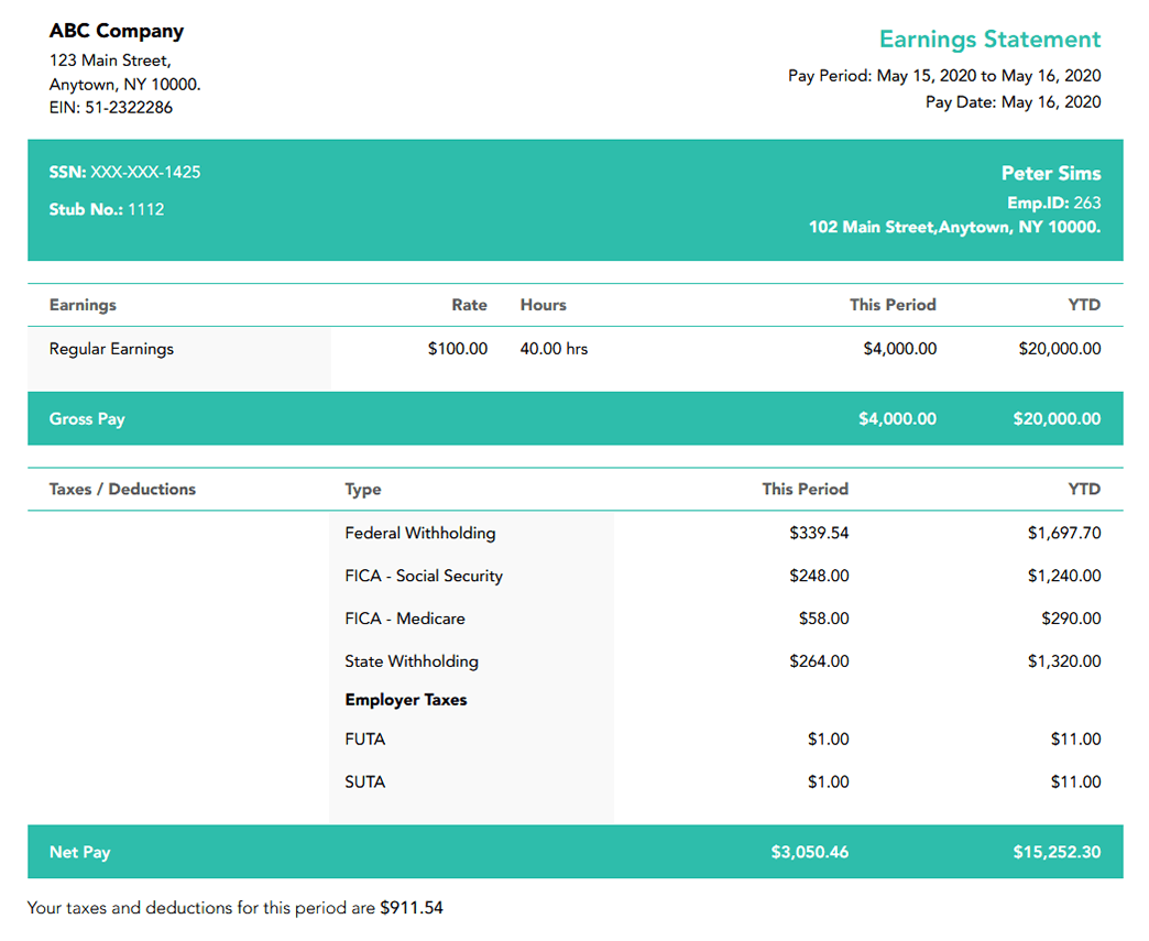 40+ Effective and Printable Pay Stub Templates for Employees