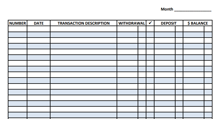 Free Checkbook Register Templates in Various Fromats