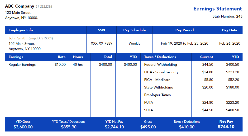 40+ Effective and Printable Pay Stub Templates for Employees