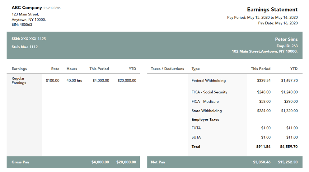 40+ Effective and Printable Pay Stub Templates for Employees