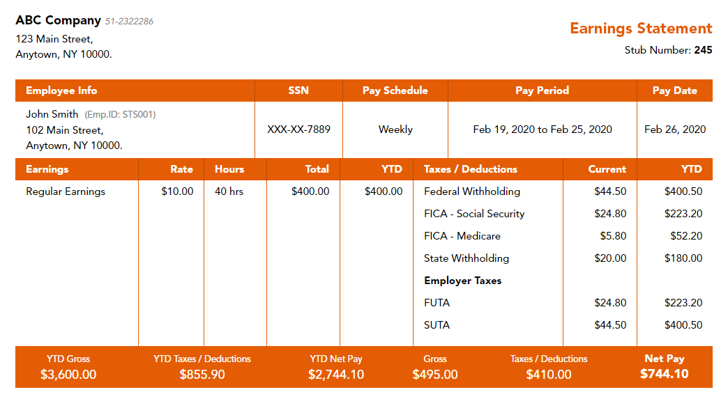 40+ Effective and Printable Pay Stub Templates for Employees