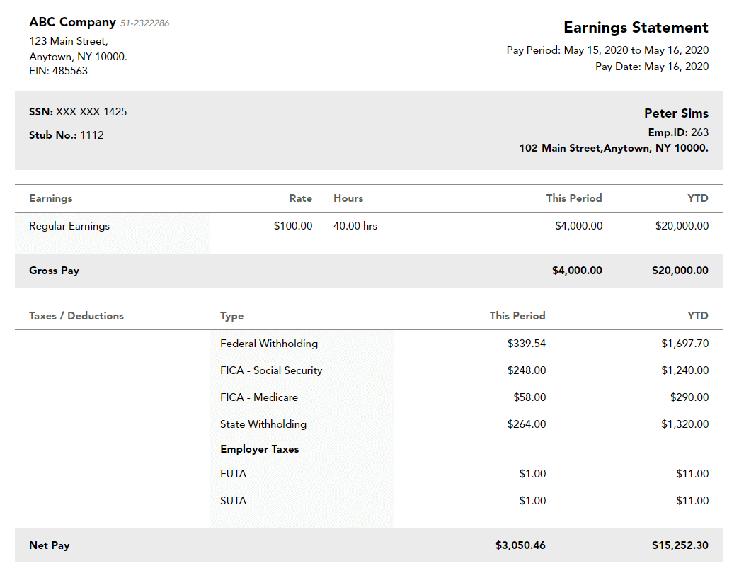 40+ Effective and Printable Pay Stub Templates for Employees