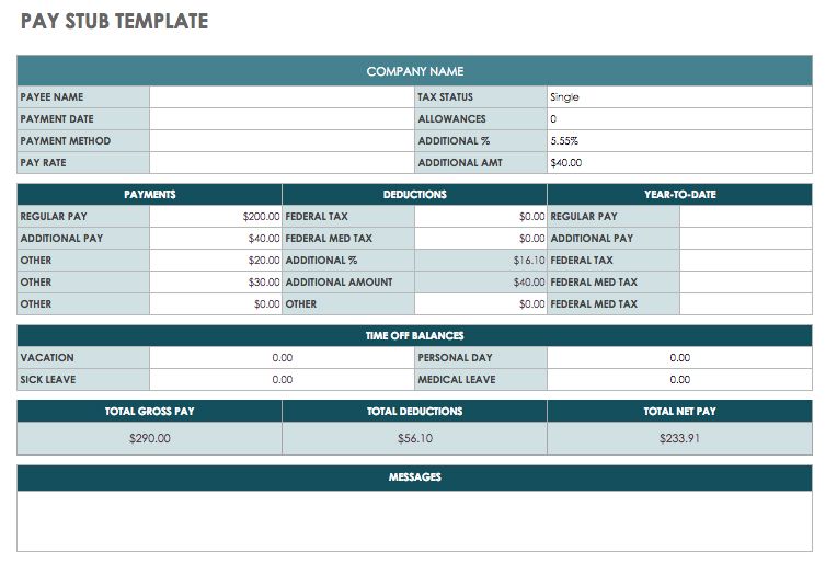 40+ Effective and Printable Pay Stub Templates for Employees