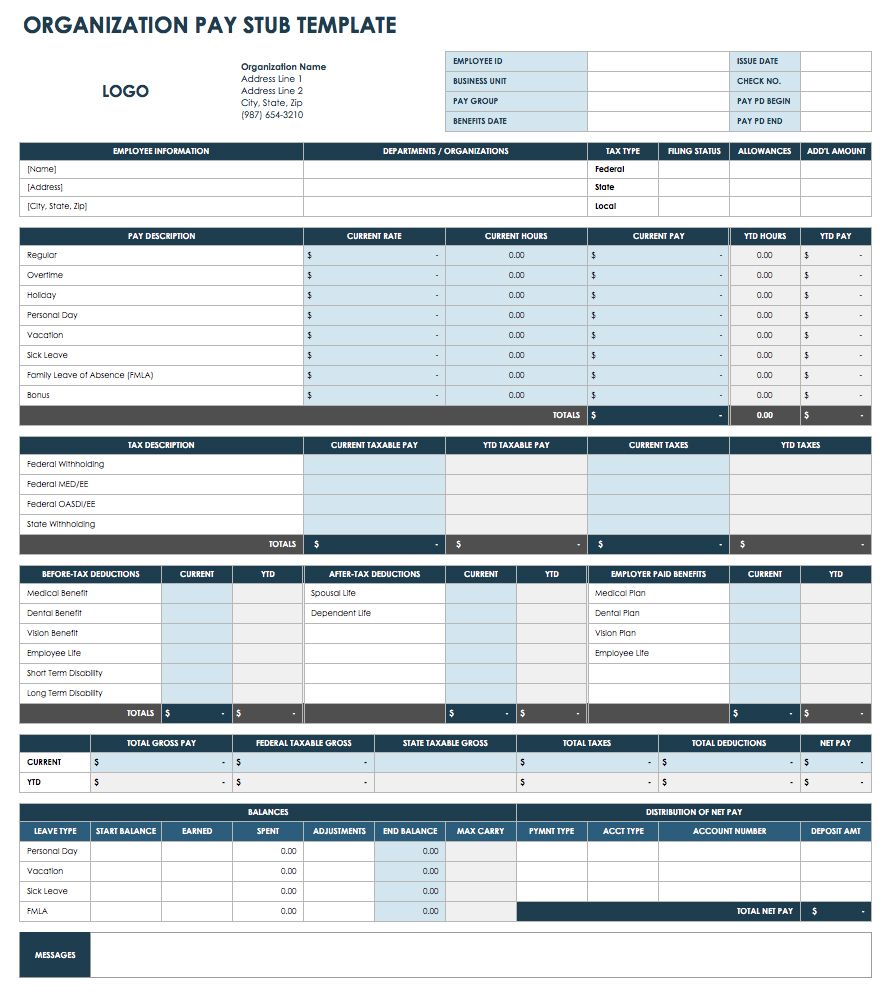 40+ Effective and Printable Pay Stub Templates for Employees