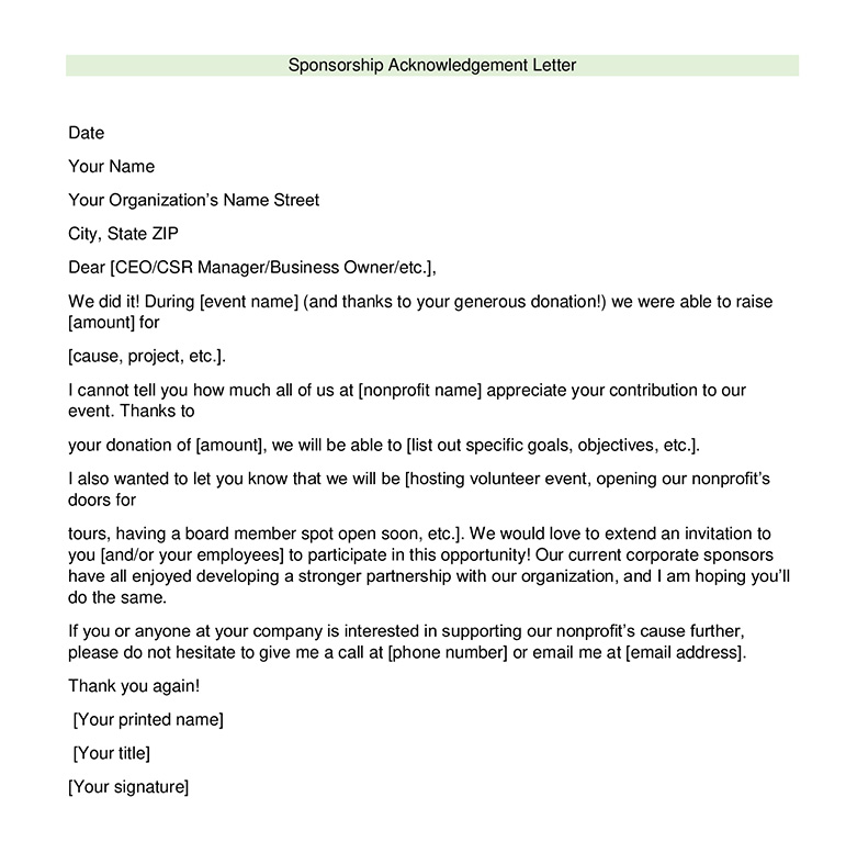 10+ Best Sponsorship Proposal Request Letter Templates For Free