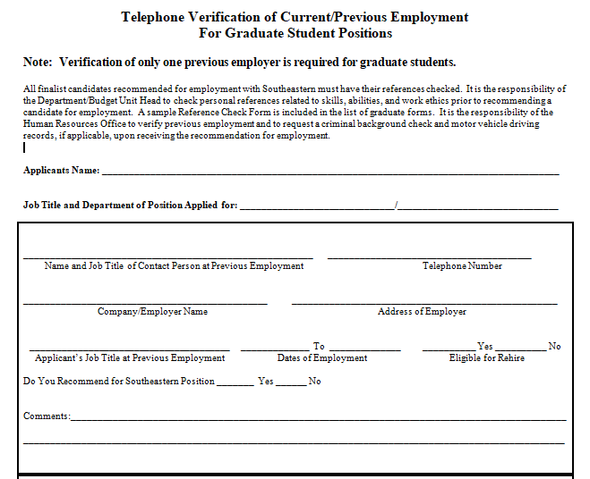 10+ Best Telephone Reference Check Form Templates