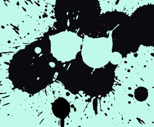 Ink Splat - White on Black on White