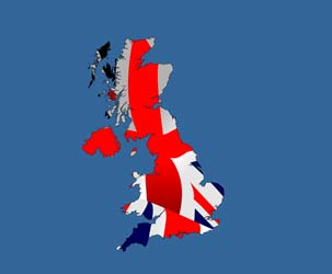 UK Map (Union Jack fill 2)