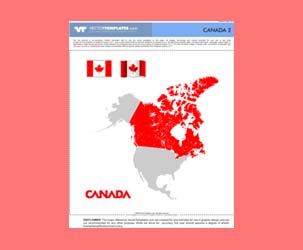 Vector Canadian flag and map of Canada