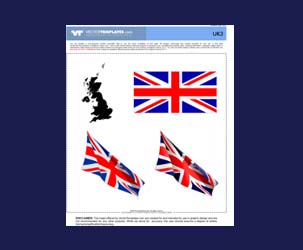 Vector UK Map, Union Jack